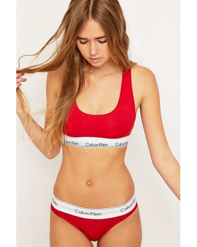 calvin klein red crop top