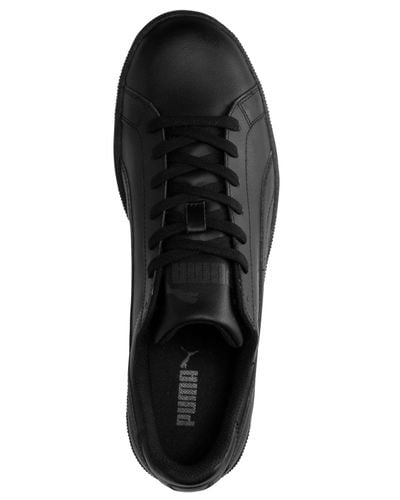 PUMA Men'S Smash Leather Casual Sneakers From Finish Line in Black for Men - Lyst