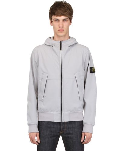 stone island soft shell jacket grey