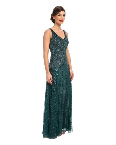 Adrianna Papell Long Beaded Dress in ...