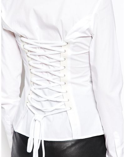 Love Moschino Shirt With Lace Up Back 