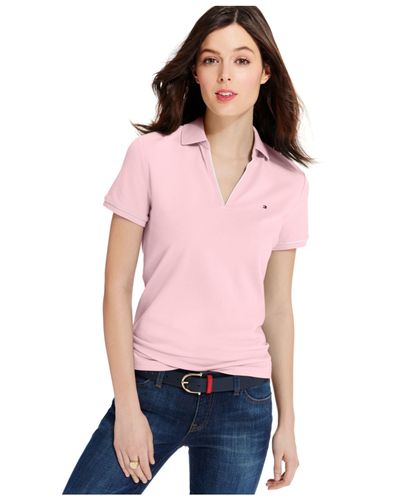 Tommy Hilfiger Relaxed Fit Polo Shirt in Pink | Lyst
