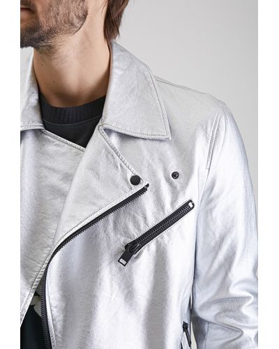 silver motorcycle jacket