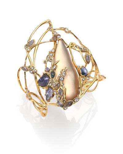 Alexis Bittar Imperial Semi-Precious Multi-Stone, Lucite & Crystal Lace ...