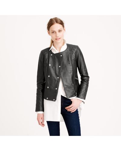 j crew green leather jacket