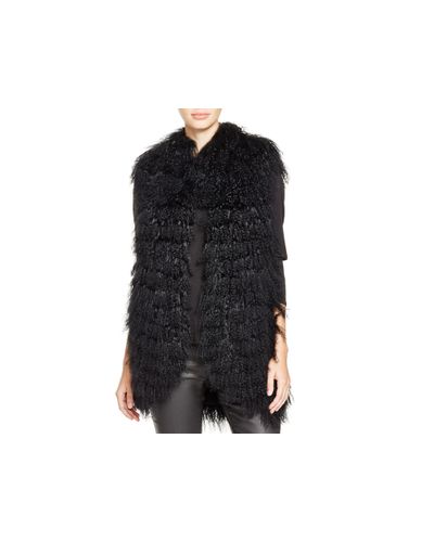 black mongolian fur jacket