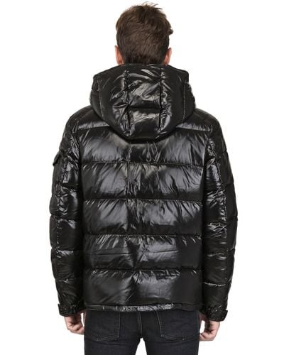 black shiny moncler jacket