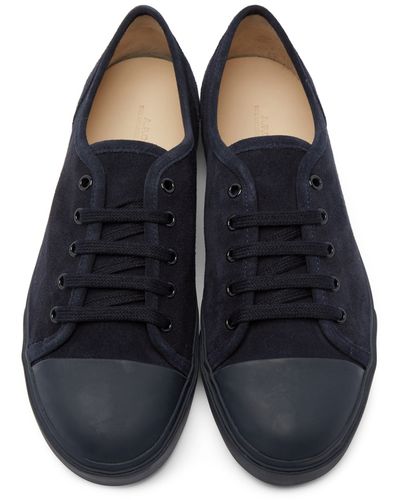 A.P.C. Navy Suede Jim Tennis Sneakers in Blue for Men - Lyst