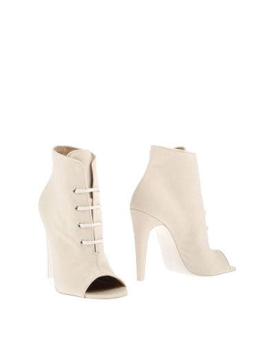open toe white booties