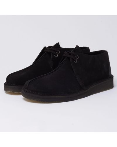 Clarks Desert Trek Black Suede Shoe for Men | Lyst UK