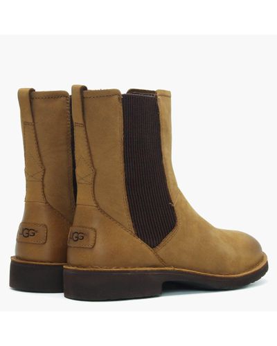 UGG Larra Chestnut Suede Chelsea Boots in Tan Leather (Brown) - Lyst