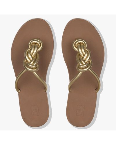 Fitflop Tiera Artisan Gold Knotted Toe Post Sandals in Metallic - Lyst