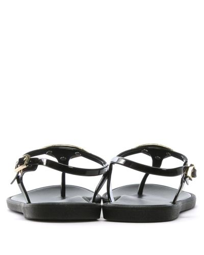 Emporio Armani Rubber Black Jelly Toe Post Sandals - Lyst