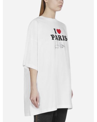 Vetements I Love Paris Hilton Cotton T-shirt in White - Lyst