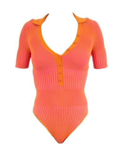 Jacquemus Synthetic Le Body Yauco Striped Bodysuit in Orange - Lyst