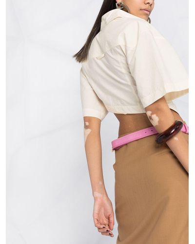 Jacquemus Cropped Shirt in White - Lyst