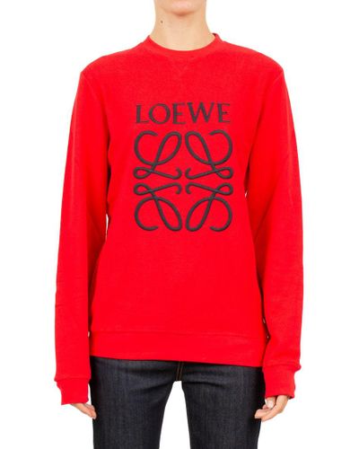 Loewe Anagram Cotton Sweater in Red - Lyst
