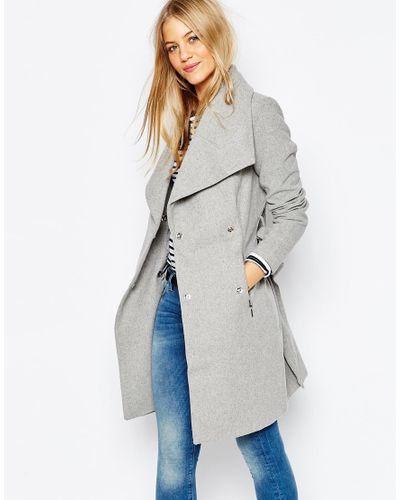 vero moda grey wool coat
