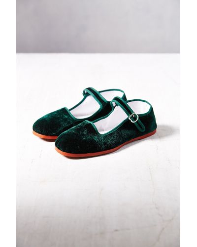 green velvet mary jane shoes