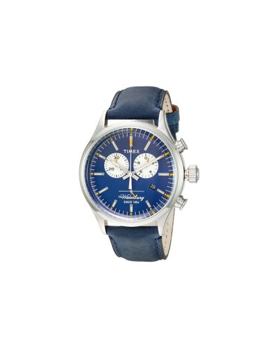 timex waterbury chronograph blue