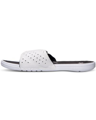 Under Armour Synthetic Men's Micro G Slide Sandals From Finish Line in White/Black (White) for 