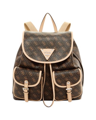 Guess Confidential Logo Backpack in Brown - Lyst