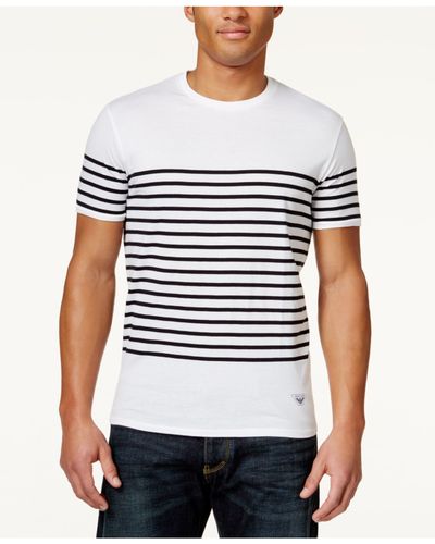 Armani Jeans Denim Men's Sailor Stripe T-shirt in White for Men - Lyst
