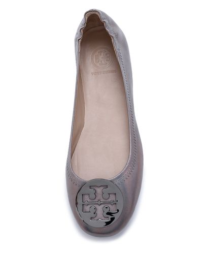 gray tory burch flats
