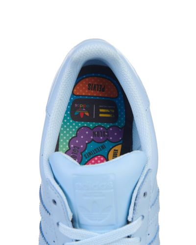 adidas Superstar Supercolor Leather Trainers in Light Blue (Blue) - Lyst