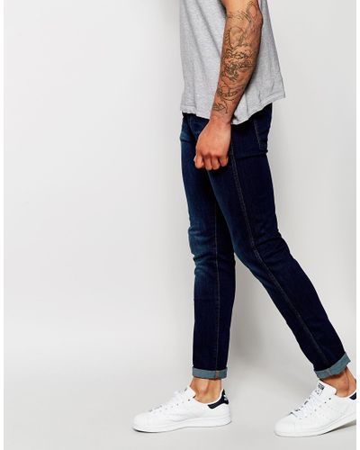 Dr. Denim Denim Jeans Snap Super Skinny Fit Dark Blue Wash for Men - Lyst