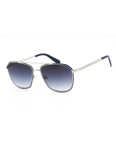 Guess Gu00046 Sunglasses Shiny Light Nickeltin / Gradient Blue for Men ...