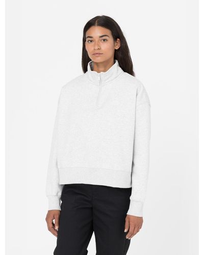 Dickies Summerdale 1/4 Neck Sweatshirt - White