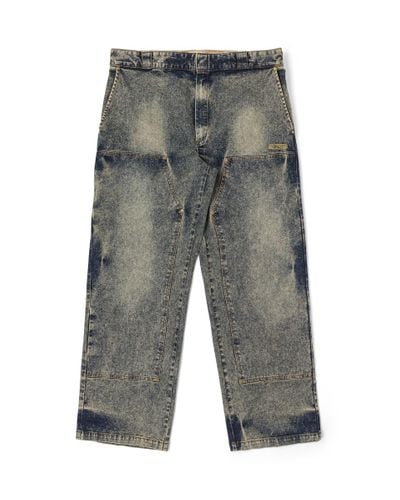 Dickies Washed Denim Double Knee Trousers - Grey