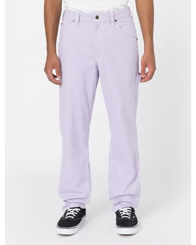 Dickies Garyville Hickory Stripe Trousers - Purple