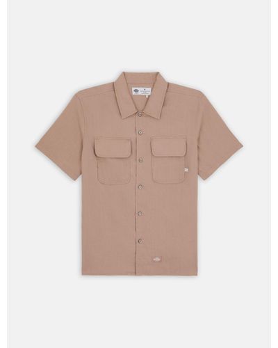Dickies Linen Short Sleeve Work Shirt - Natural