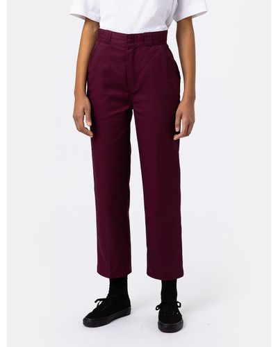 Dickies Phoenix Cropped Trousers - Purple