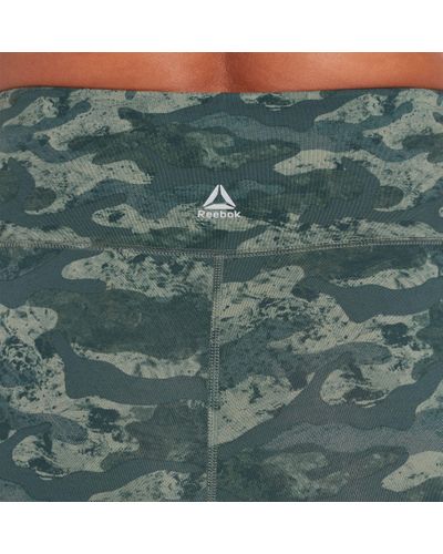 Reebok Plus Size High Waisted Printed Stretch Cotton Leggings in Green/Camo (Green) - Lyst