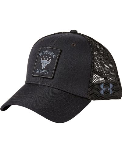 Under Armour Synthetic Project Rock Trucker Hat in Black/Black (Black) for  Men | Lyst