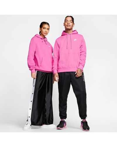 nike men's sportswear club fleece hoodie pink