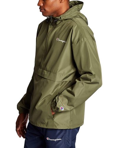 Champion Packable Half-zip Jacket in Olive (Green) for Men - Lyst