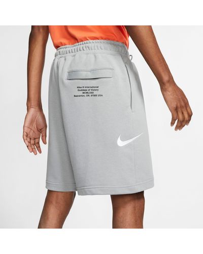 Nike Sportswear Double Swoosh French Terry Shorts in Particle Grey (Gray)  for Men - Lyst