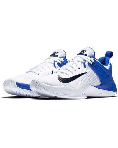 Nike Rubber Air Zoom Hyperace Volleyball Shoes in White/Black/Blue ...