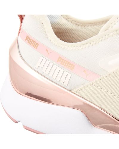 pink and gold puma shoes