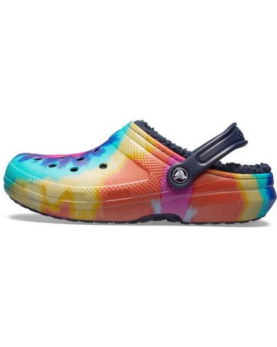 tie dye fleece crocs