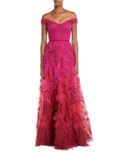marchesa notte ombre halter gown