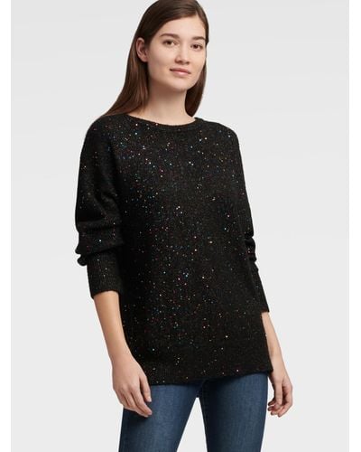 DKNY Multi-color Sparkle Sweater in Black - Lyst
