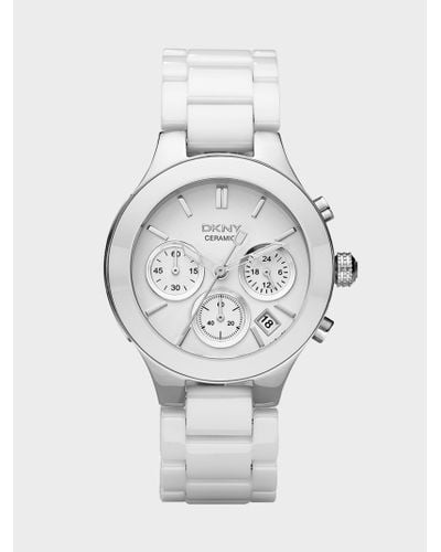 dkny white watch ceramic