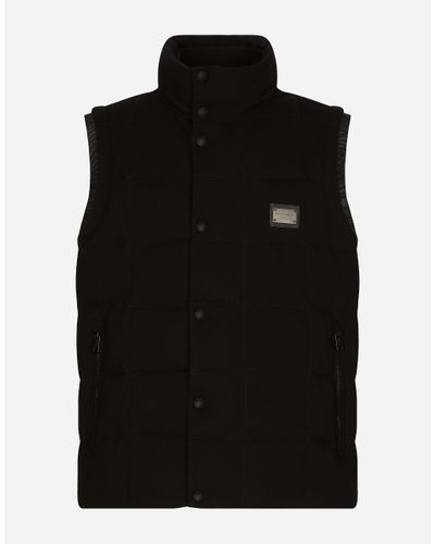 Dolce & Gabbana Jersey Vest With Branded Tag - Black