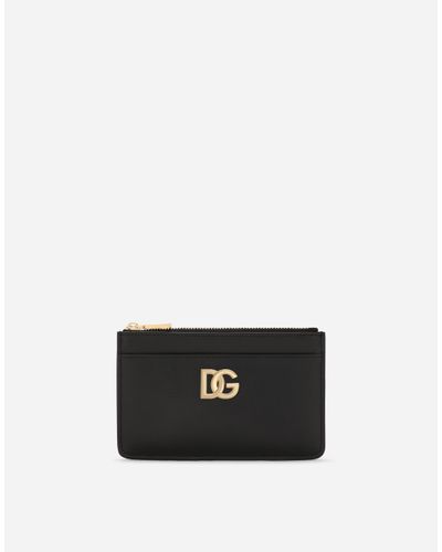 Dolce & Gabbana Kartenetui Aus Kalbsleder Mit Dg-Logo - Schwarz