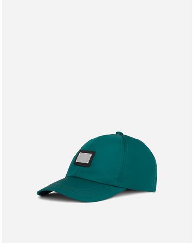 Dolce & Gabbana Nylon Baseball Cap With Branded Tag - Green